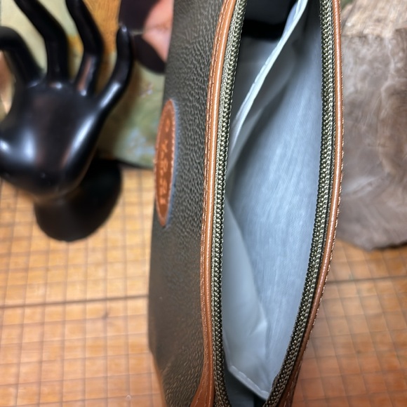 Gucci Parfums Green Tan Vintage Bag Zip Top Travel Toiletries 8.25”x6.5”x2.75” - Picture 13 of 17